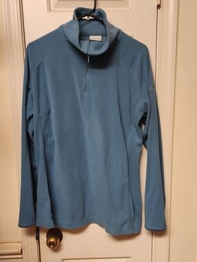 Columbia Light Blue Quarter-Zip Fleece Pullover